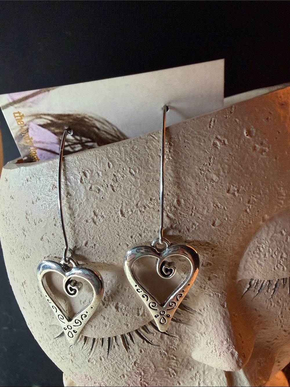 Silver Heart Drop Earrings - Silver Heart Dangle